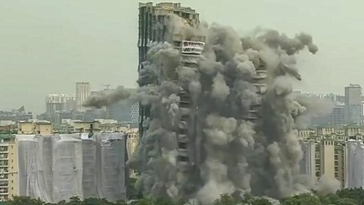 The Noida authority said that 28,000 metric tonnes of construction will be generated out of the demolition of Supertech’s twin towers in Sector 93A and it will be treated at the Sector 80 treatment plant. (PTI) The Noida authority said that 28,000 metric tonnes of construction will be generated out of the demolition of Supertech’s twin towers in Sector 93A and it will be treated at the Sector 80 treatment plant. (PTI)