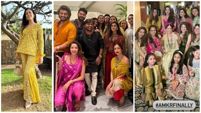 Mira Rajput, Arjun Kapoor and Malaika Arora at Kunal Rawal's mehendi function on Saturday. Mira Rajput, Arjun Kapoor and Malaika Arora at Kunal Rawal's mehendi function on Saturday. 