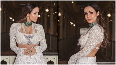 Malaika Arora wins the night at Kunal Rawal's pre-wedding bash with Arjun Kapoor in gorgeous ivory lehenga (HT Photo/Varinder Chawla) Malaika Arora wins the night at Kunal Rawal's pre-wedding bash with Arjun Kapoor in gorgeous ivory lehenga (HT Photo/Varinder Chawla)