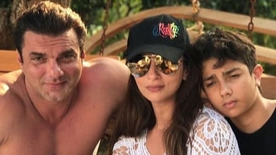 Seema and Sohail Khan with their son Nirvaan. Seema and Sohail Khan with their son Nirvaan.