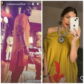 Arjun Kapoor and Malaika Arora in yellow for Kunal Rawal's mehendi function. Arjun Kapoor and Malaika Arora in yellow for Kunal Rawal's mehendi function. 