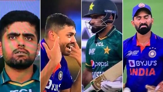 Babar Azam, Avesh Khan, Dinesh Karthik left dumbstruck as Fakhar Zaman walks off in IND vs PAK&nbsp;(Screengrab)