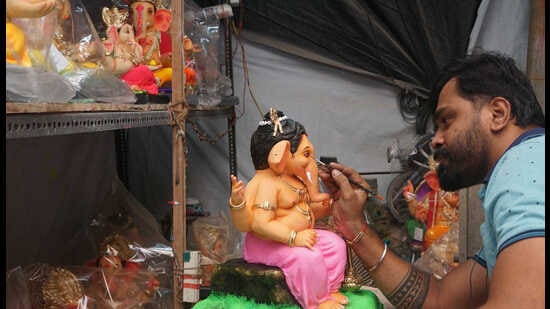 People are buying eco-friendly idols this year and they costs start from 1,200 and can go upto 7,000