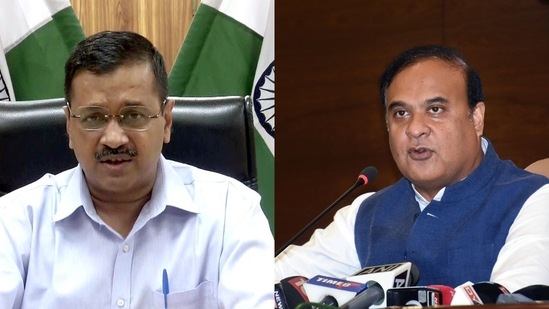 Delhi chief minister Arvind Kejriwal and his Assam counterpart Himanta Biswa Sarma.