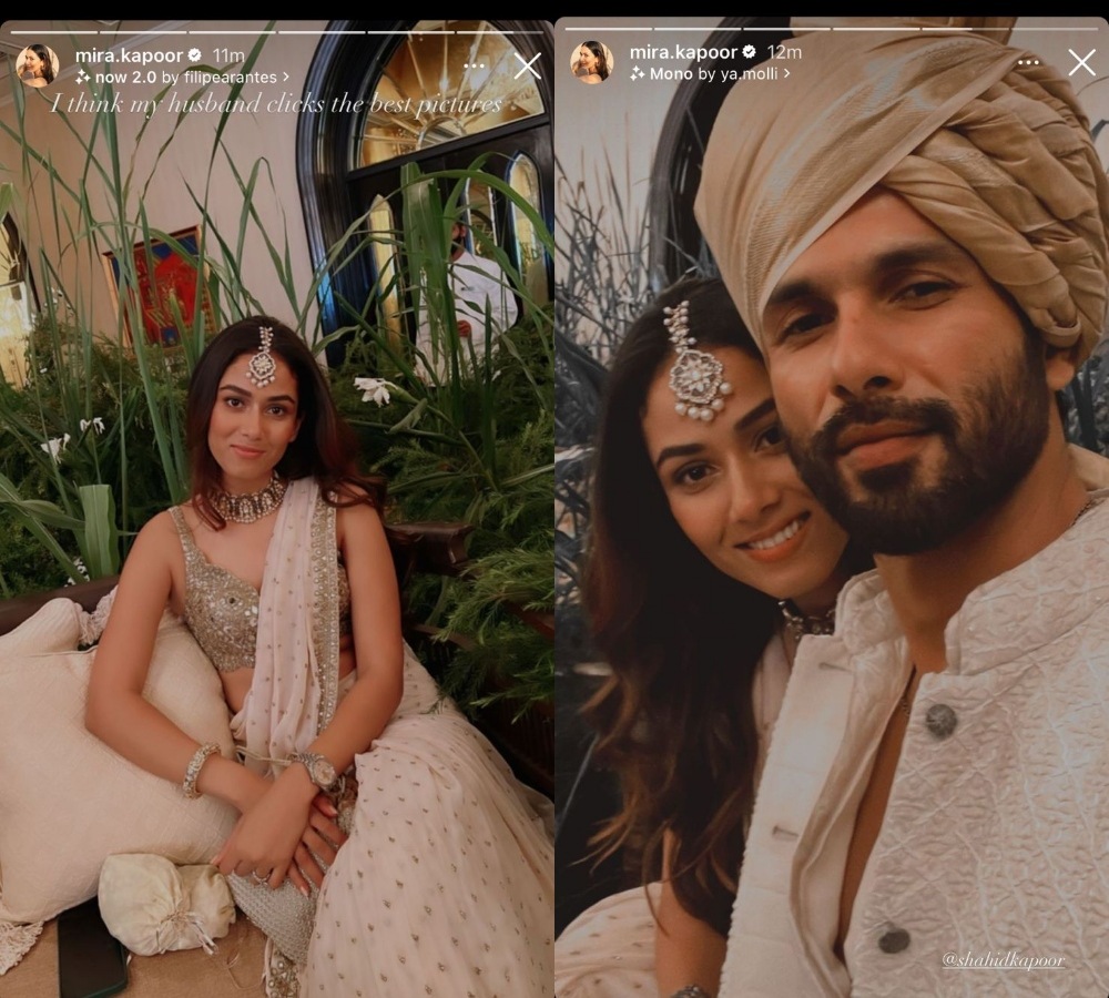 Mira Rajput and Shahid Kapoor at the wedding. Mira Rajput and Shahid Kapoor at the wedding.
