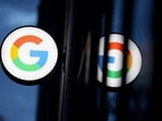 Google LLC logo at Google Store Chelsea in Manhattan, New York City.