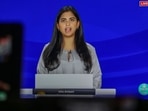 Isha Ambani, speaks via live stream during the Reliance Industries Ltd., annual general meeting in Mumbai, India, on Monday. Isha Ambani, speaks via live stream during the Reliance Industries Ltd., annual general meeting in Mumbai, India, on Monday.
