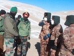 Army officers of India and China hold a meeting at Pangong lake region in Ladakh. (AP file) Army officers of India and China hold a meeting at Pangong lake region in Ladakh. (AP file)