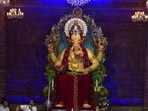 First look of the Lalbaugcha Raja Ganpati in Mumbai unveiled. (Anshuman Poyrekar/HT Photo) First look of the Lalbaugcha Raja Ganpati in Mumbai unveiled. (Anshuman Poyrekar/HT Photo)