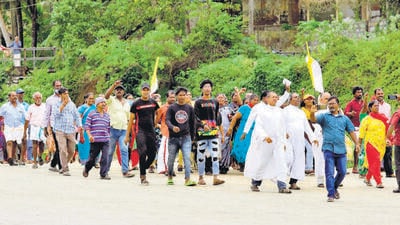 The ongoing work for the multi-utility mother port at Vizhinjam was disrupted for two weeks after protesters entered the site demanding suspension of all works. (Vivek Nair/HT Photo) The ongoing work for the multi-utility mother port at Vizhinjam was disrupted for two weeks after protesters entered the site demanding suspension of all works. (Vivek Nair/HT Photo)