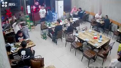 A man assaults a woman at a restaurant in the northeastern city of Tangshan, China, on June 10, 2022, in this screen grab taken from surveillance footage. (REUTERS/FILE) A man assaults a woman at a restaurant in the northeastern city of Tangshan, China, on June 10, 2022, in this screen grab taken from surveillance footage. (REUTERS/FILE)
