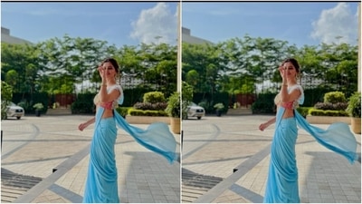 Styled by fashion stylist Ashna Makhijani Shah, Rubina wore her tresses into a messy bun as she posed for the outdoor photoshoot. (Instagram/@rubinadilaik)