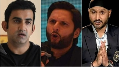 Gautam Gambhir; Shahid Afridi; Harbhajan Singh (File) Gautam Gambhir; Shahid Afridi; Harbhajan Singh (File)