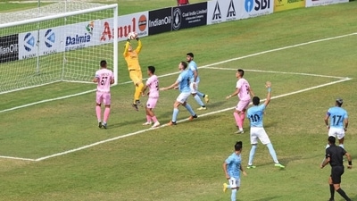 Mumbai City and Rajasthan United players in action at the Durand Cup Mumbai City and Rajasthan United players in action at the Durand Cup