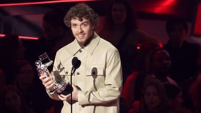Jack Harlow accepts the Song of the Summer award for First Class at the MTV VMAs. (AFP) Jack Harlow accepts the Song of the Summer award for First Class at the MTV VMAs. (AFP)