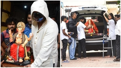 Shilpa Shetty and Raj Kundra begin Ganesha Chaturthi celebrations at their home. Shilpa Shetty and Raj Kundra begin Ganesha Chaturthi celebrations at their home. 