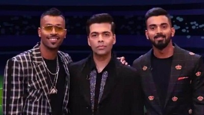 Hardik Pandya and KL Rahul with Karan Johar on Koffee With Karan.