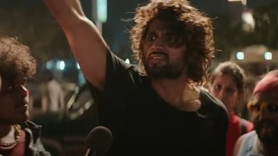 Vijay Deverakonda in a still from Liger. Vijay Deverakonda in a still from Liger. 