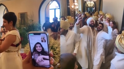 Rhea Kapoor, Sonam Kapoor, Varun Dhawan and others at Kunal Rawal and Arpita Mehta's wedding in Mumbai.