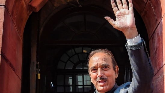 Senior Congress leader Ghulam Nabi Azad at Parliament House Complex. Azad resigned from all party positions, including its primary membership, on Friday.(PTI)