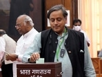 Congress Lok Sabha MP Shashi Tharoor casting his vote for the Presidential elections, at Parliament, in New Delhi. (ANI File Photo) Congress Lok Sabha MP Shashi Tharoor casting his vote for the Presidential elections, at Parliament, in New Delhi. (ANI File Photo)