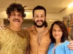 Nagarjuna with wife Amala Akkineni and their son Akhil Akkineni. Nagarjuna with wife Amala Akkineni and their son Akhil Akkineni.