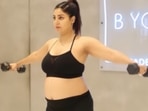 Debina Bonnerjee shared a video of her pregnancy workout routine.