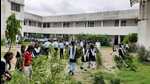 Children taking care of the herbal garden at Abhinav Vidyalaya, Dandupur, in Prayagraj. (HT photo) Children taking care of the herbal garden at Abhinav Vidyalaya, Dandupur, in Prayagraj. (HT photo)