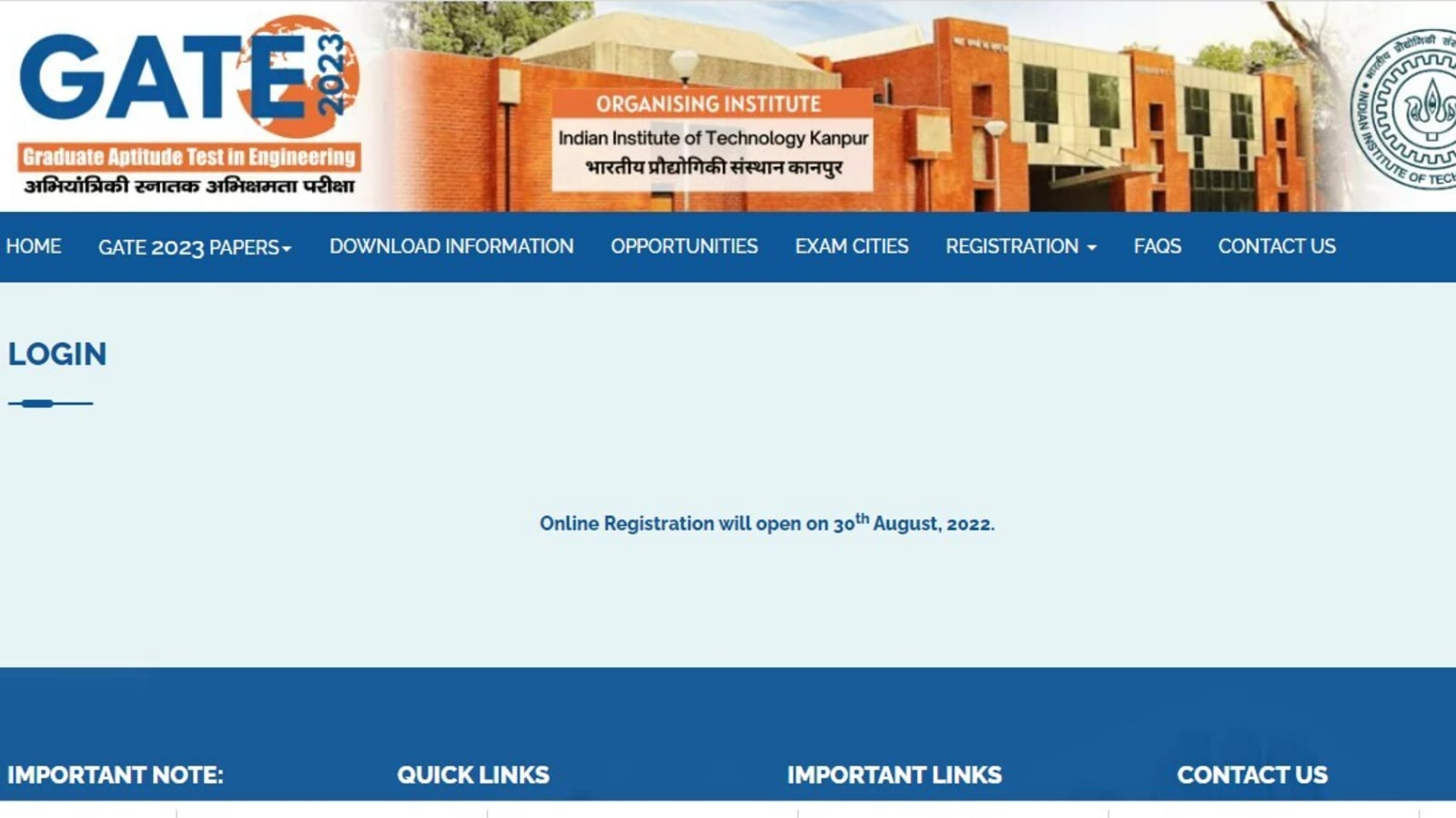 GATE 2023 registration begins today on gate.iitk.ac.in; Important points