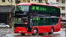 An electric double-decker bus, to be inducted by BEST at Colaba in Mumbai (Photo: PTI)