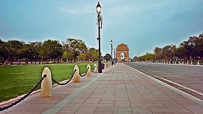 The Central Public Works Department (CPWD) began work on the Avenue in February 2021 (Sanjeev Verma/HT Photo) The Central Public Works Department (CPWD) began work on the Avenue in February 2021 (Sanjeev Verma/HT Photo)