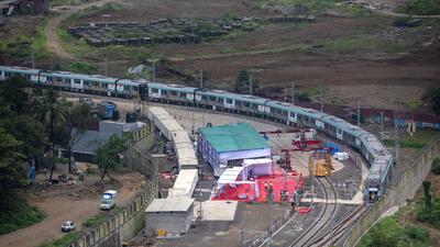 The Metro 3 coaches are slightly broader than the existing metro coaches, and the aqua colour scheme of the outside is reflected inside as well (Satish Bate/HT PHOTO) The Metro 3 coaches are slightly broader than the existing metro coaches, and the aqua colour scheme of the outside is reflected inside as well (Satish Bate/HT PHOTO)