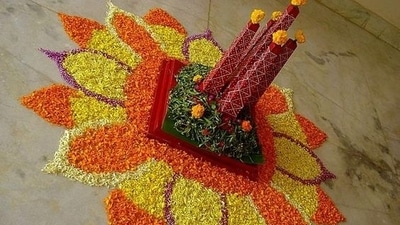 All the flowers used in a Pookalam are believed to possess medicinal properties. (Pinterest)