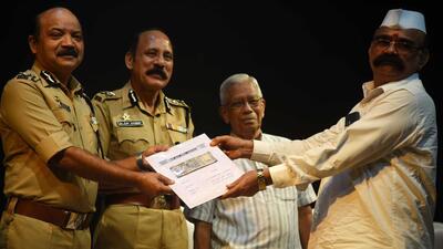 As they shed tears of joy for getting back their property, the recipients were also appreciating the efforts of the police officers (HT PHOTO)