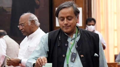Congress Lok Sabha MP Shashi Tharoor casting his vote for the Presidential elections, at Parliament, in New Delhi. (ANI File Photo) Congress Lok Sabha MP Shashi Tharoor casting his vote for the Presidential elections, at Parliament, in New Delhi. (ANI File Photo)