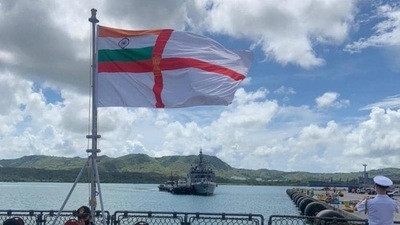 It is for the fourth time that the ensign is being changed from January 26, 1950. Source: Twitter/@indiannavy It is for the fourth time that the ensign is being changed from January 26, 1950. Source: Twitter/@indiannavy