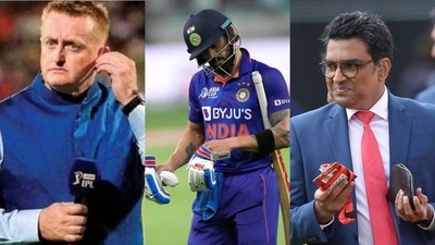 Scott Styris; Virat Kohli; Sanjay Manjrekar Scott Styris; Virat Kohli; Sanjay Manjrekar