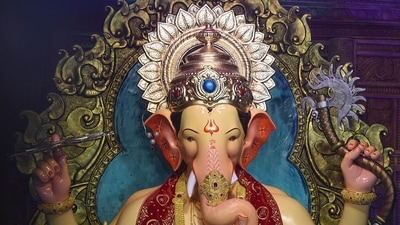 The organisers earlier took to their official Instagram and YouTube handles to share live streams of the first look of the Lalbaugcha Raja. (PTI) The organisers earlier took to their official Instagram and YouTube handles to share live streams of the first look of the Lalbaugcha Raja. (PTI)