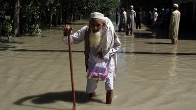 Unprecedented flash floods caused by historic monsoon rains have washed away roads, crops, infrastructure and bridges, killing at least 1,000 people in recent weeks and affecting more than 33 million, over 15% of the country's 220 million population. (AP) Unprecedented flash floods caused by historic monsoon rains have washed away roads, crops, infrastructure and bridges, killing at least 1,000 people in recent weeks and affecting more than 33 million, over 15% of the country's 220 million population. (AP)