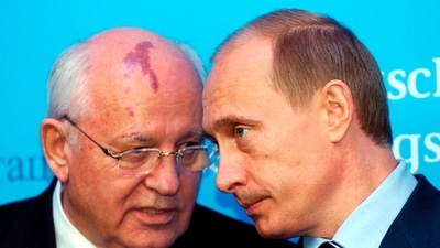 Mikhail Gorbachev stood on a centrist platform in the 1996 presidential election but received less than one percent of the vote. (AP) Mikhail Gorbachev stood on a centrist platform in the 1996 presidential election but received less than one percent of the vote. (AP)