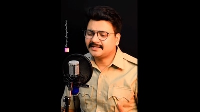 A screengrab from the video shared on Instagarm. It shows Sagar Ghorpade, a Pune crime branch official singing his rendition of Coke Studio's Pasoori. (Instagram/@sagarghorpadeofficial) A screengrab from the video shared on Instagarm. It shows Sagar Ghorpade, a Pune crime branch official singing his rendition of Coke Studio's Pasoori. (Instagram/@sagarghorpadeofficial)