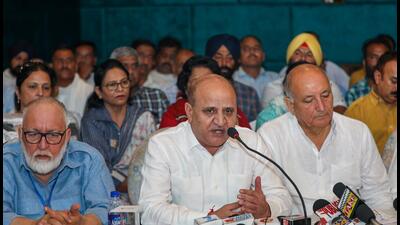 Former J&K deputy chief minister Tara Chand addressing a press conference in Jammu. (PTI) Former J&K deputy chief minister Tara Chand addressing a press conference in Jammu. (PTI)