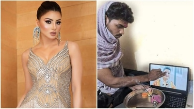 Urvashi Rautela shares picture of fan worshipping her. Urvashi Rautela shares picture of fan worshipping her.