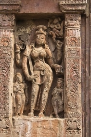 A goddess depicted on the walls of the Vaital Deul temple in Bhubaneswar, most likely commissioned by a Bhaumakara queen in the 9th century CE.&nbsp; (Shutterstock)