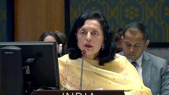 Ruchira Kamboj, Ambassador of India to UN at UNSC. (ANI)