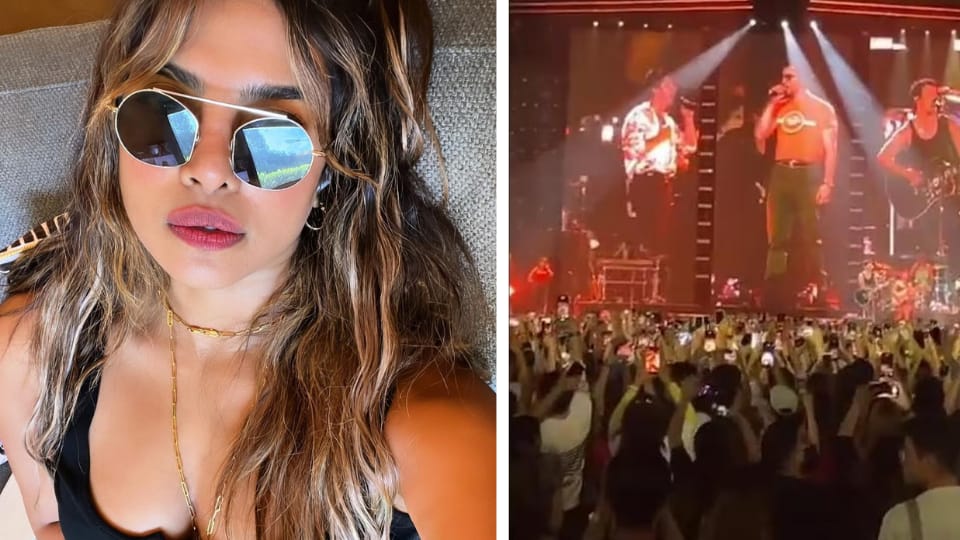 Priyanka Chopra shared a glimpse of her night out at a Jonas Brothers concert in Mexico City.