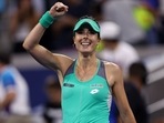 Alize Cornet of France celebrates defeating Emma Raducanu of Great Britain in their Women's Singles First Round match on Day Two of the 2022 US Open.(AFP) Alize Cornet of France celebrates defeating Emma Raducanu of Great Britain in their Women's Singles First Round match on Day Two of the 2022 US Open.(AFP)