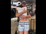 The image, taken from the Instagram video, shows the daughter hugging her dad.(Instagram/@kt.gham)