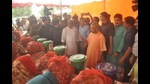 UP CM Yogi Adityanath distributing relief material to flood-affected people in Varanasi on Wednesday. (HT Photo) UP CM Yogi Adityanath distributing relief material to flood-affected people in Varanasi on Wednesday. (HT Photo)