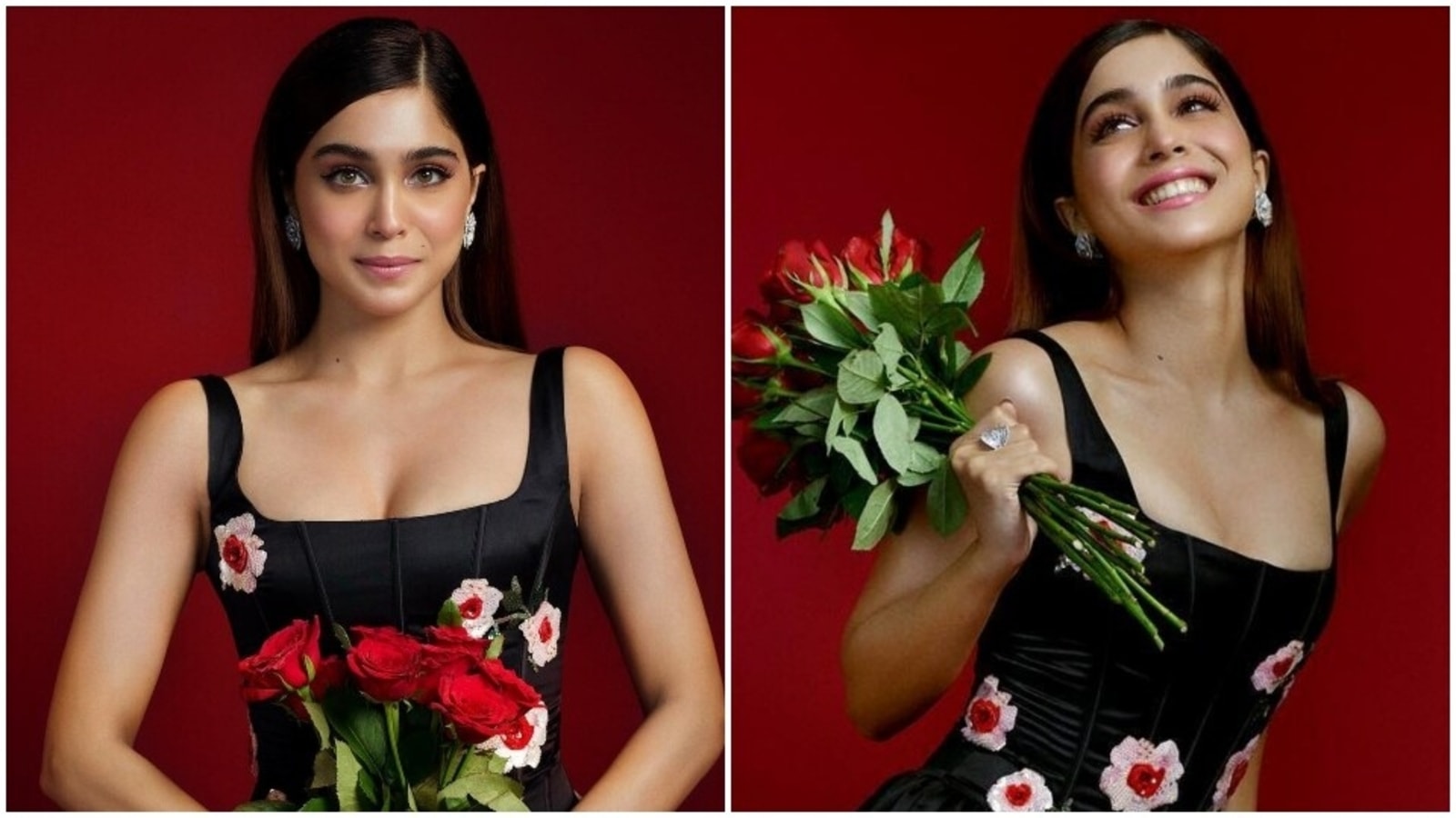 Sharvari Wagh is a princess straight out of a fairytale in black floral print corset gown: Check out pics inside